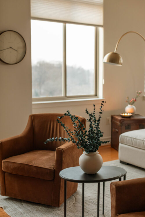 Modern living room with nice view