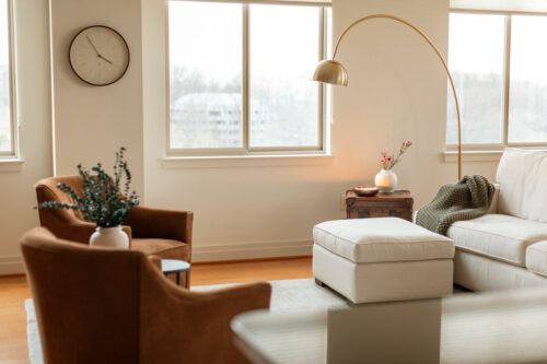 Modern living room with nice view